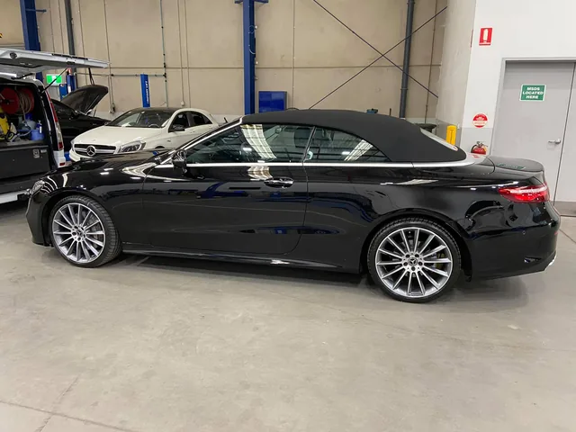 Black convertible after paint decontamination