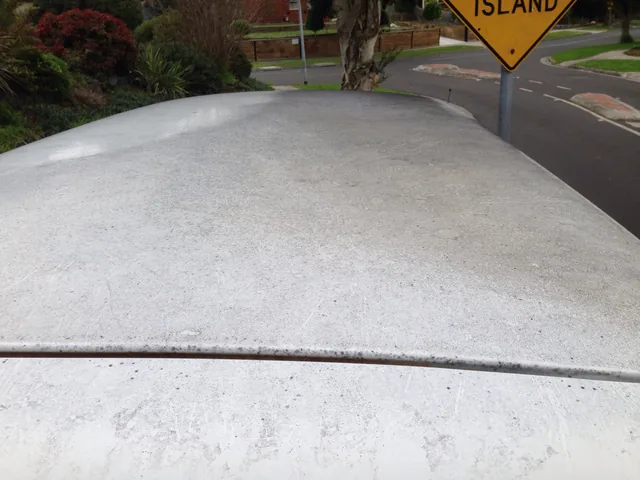 Fallout across a white bonnet